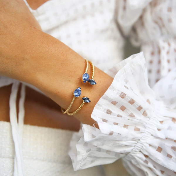 Petite Drop Bracelet Rhodium Lapis - Maria Black - Snabb frakt & paketinslagning - Nordic Spectra