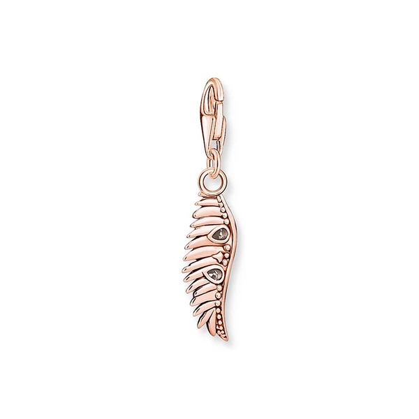 Charm Pendant Phoenix Feather With Pink Stones Rose Gold - Thomas Sabo - Suuri valikoima & ilmainen lahjapaketointi - Nordicspectra.fi