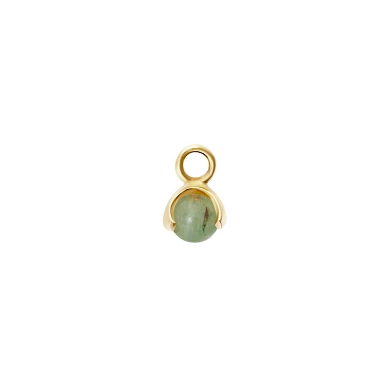 Letters Stone 5 Aventurine Pendant Gold