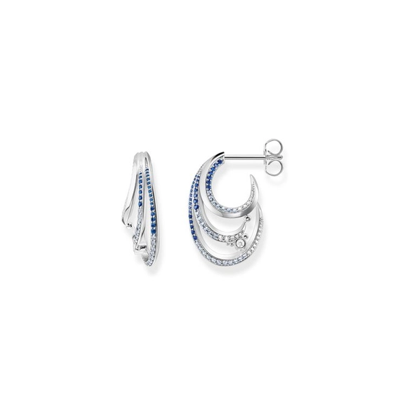 Creolen Welle Mit Blauen Steinen von Thomas Sabo, Schneller Versand - Nordicspectra.de