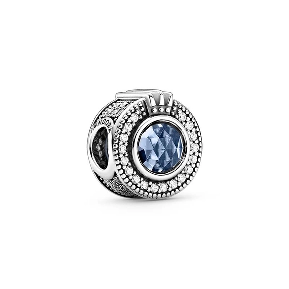 Funkelndes blaues Crown O Charm von PANDORA, Schneller Versand - Nordicspectra.de