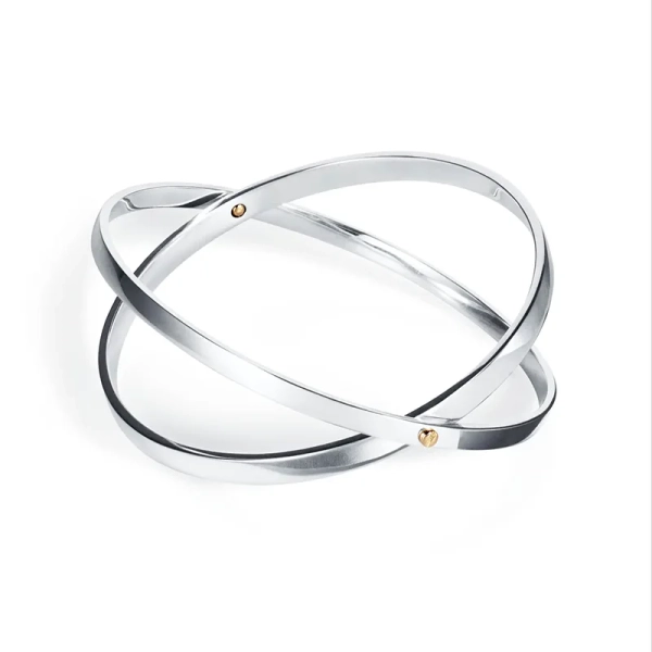 Exklusivt Two Of Us Cuff-armband i silver med 18K gulddetaljer