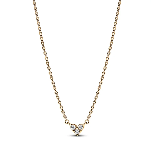 Collierhalsband med Glittrande Hjärta Guld - PANDORA - Snabb leverans & paketinslagning - Nordic Spectra