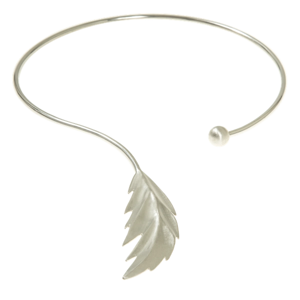 Feather Bangle Neck Flex Silver -CU Jewellery - Snabb frakt & paketinslagning - Nordicspectra.se