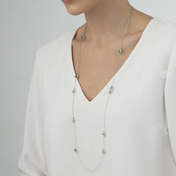 Magic Halsband Sautoir Vitguld med 0.12 ct Diamanter - Georg Jensen örhängen - Snabb frakt & paketinslagning - Nordicspectra.se