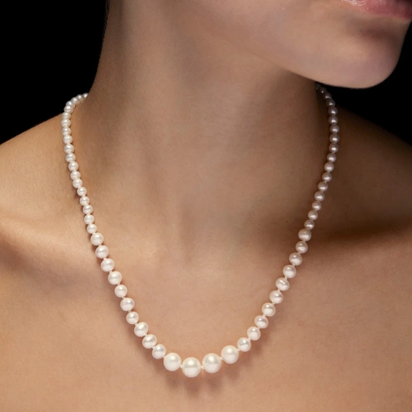 Graded Pearl Necklace Gold - Maria Nilsdotter - 1-2 dagars leverans - Nordic Spectra