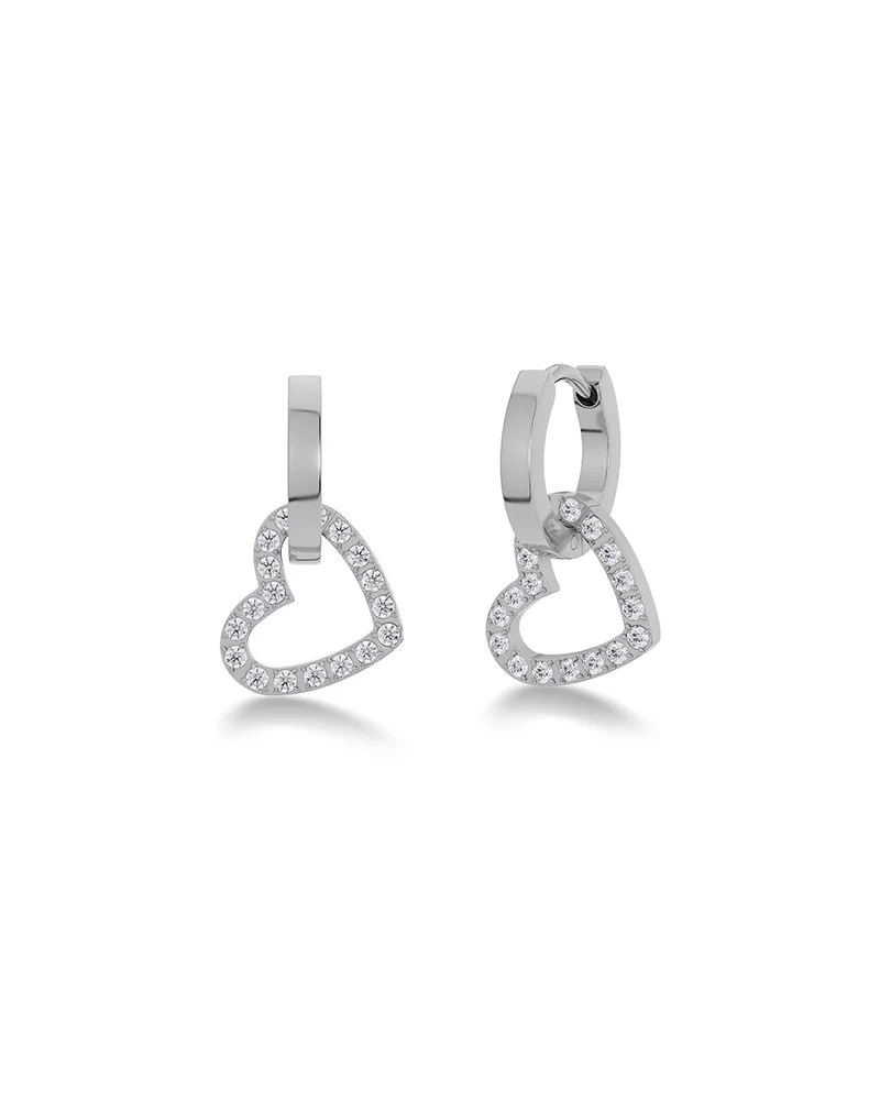 Eternal Heart Earrings Silver