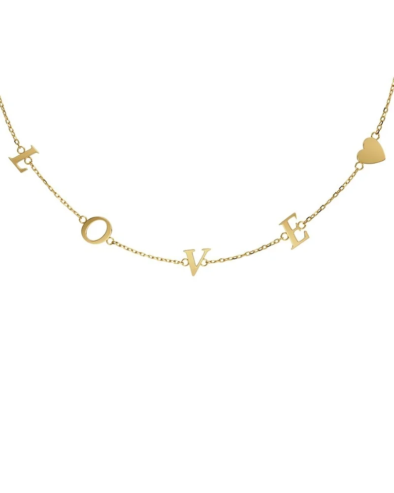 Love Note Necklace i 14K guldplätering med bokstäverna L