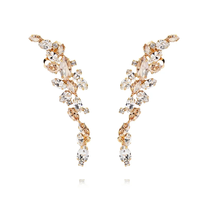 Caroline Svedbom - Marry Me Earcuffs Gold Crystal & Golden Shadow