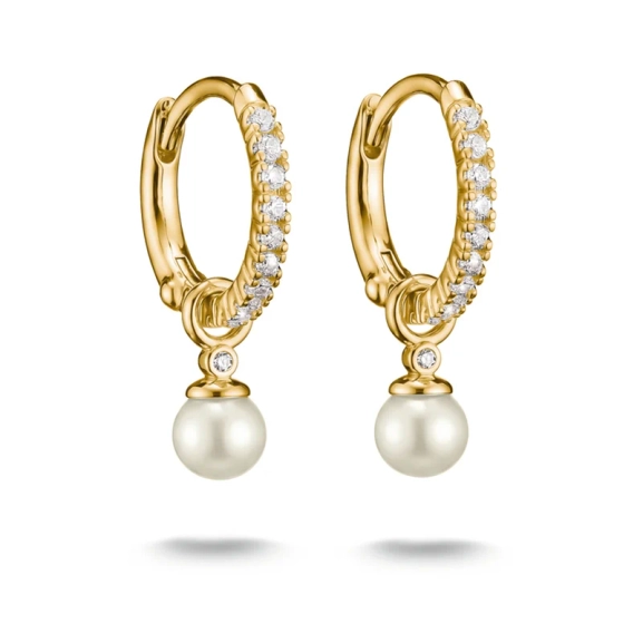 Pearls & Sparkling Stones Creoles Gold - Thomas Sabo - Suuri valikoima & ilmainen lahjapaketointi - Nordic Spectra