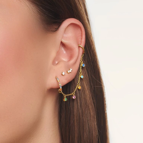 Ohrklemme Bunte Steine Gold von Thomas Sabo, Schneller Versand - Nordicspectra.de