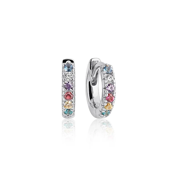 Ellera Piccolo Örhängen Mix i silver med gnistrande Cubic Zirconia-stenar från Sif Jakobs kollektion Ellera.