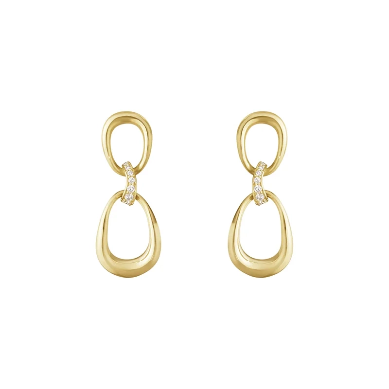 Georg Jensen - Offspring Länkade Små Örhängen Guld & Diamanter