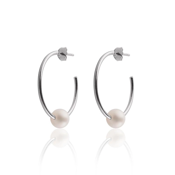 Pearl Hoops Silver - Sophie By Sophie - Snabb frakt & paketinslagning - Nordicspectra.se