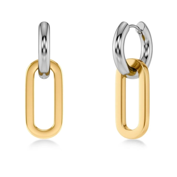 Chunky örhängen i rostfritt och guldpläterat stål med avtagbar charm från Edblad