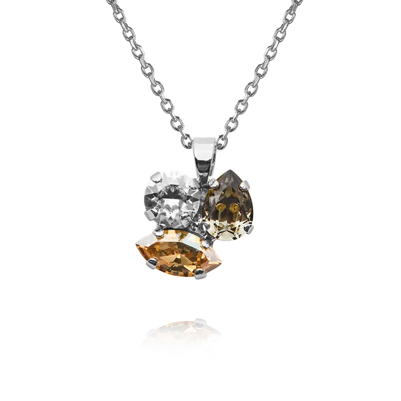 Caroline Svedbom - Ana Necklace Rhodium Black Golden Combo