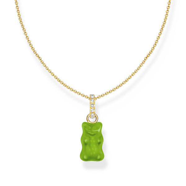 HARIBO Halsband med Grön Gummibjörn Guld - Thomas Sabo - Snabb leverans & paketinslagning - Nordic Spectra
