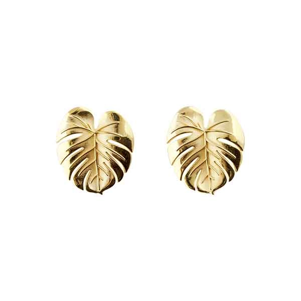 Palm Leaf Earrings Gold - Emma Israelsson - Suuri valikoima & ilmainen lahjapaketointi - Nordicspectra.fi