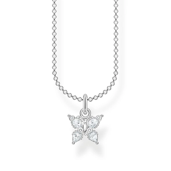 Kette Schmetterling Weiße Steine von Thomas Sabo, Schneller Versand - Nordicspectra.de