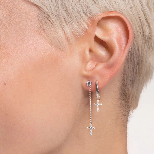 Einzel Creole Mit Kreuz Anhänger Silber von Thomas Sabo, Schneller Versand - Nordicspectra.de