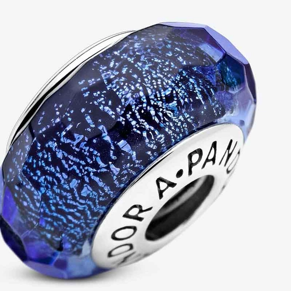 Facettiertes Blaues Murano-Glas-Charm von PANDORA, Schneller Versand - Nordicspectra.de