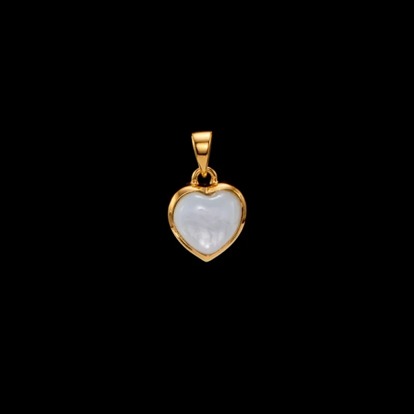 Charmed Heart Gold: hjärtformad berlock i 18K guldpläterat silver med pärlemorpärla