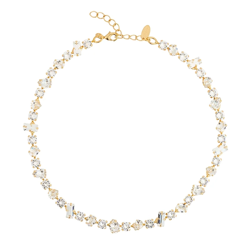 Caroline Svedbom - Noelle Statement Necklace Gold Crystal