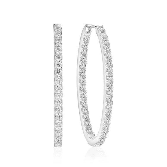 Ellisse Medio Örhängen i silver med gnistrande Cubic Zirconia-stenar från Sif Jakobs