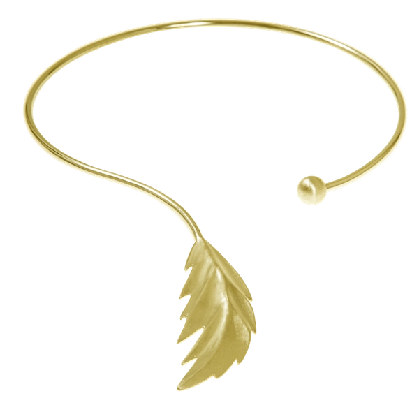 Feather Bangle Neck Flex Gold -CU Jewellery - Snabb frakt & paketinslagning - Nordicspectra.se