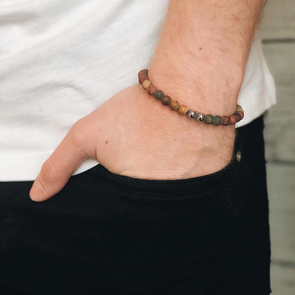 Beadsarmband Jasper/Röd Teen - By Billgren - Snabb frakt & paketinslagning - Nordicspectra.se