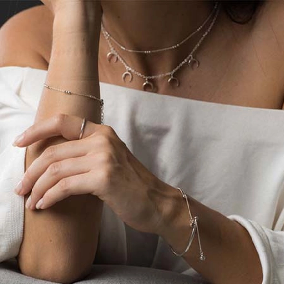 Brilliant Bangle Bracelet Double Silver -CU Jewellery - Snabb frakt & paketinslagning - Nordicspectra.se