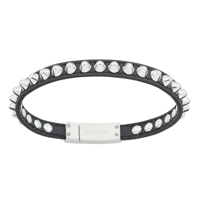 Edblad - Peak Bracelet Leather Black Steel
