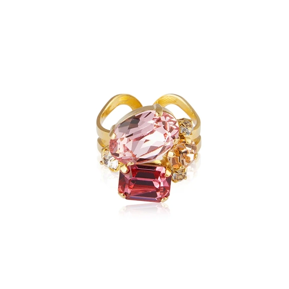 Mini Carolina Ring Gold Pink Combo - Caroline Svedbom - Nopea toimitus ja lahjapakkaus - Nordic Spectra
