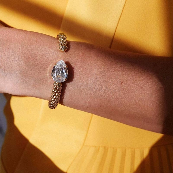 Classic Rope Bracelet Gold Crystal - Caroline Svedbom - Nopea toimitus ja lahjapakkaus - Nordic Spectra