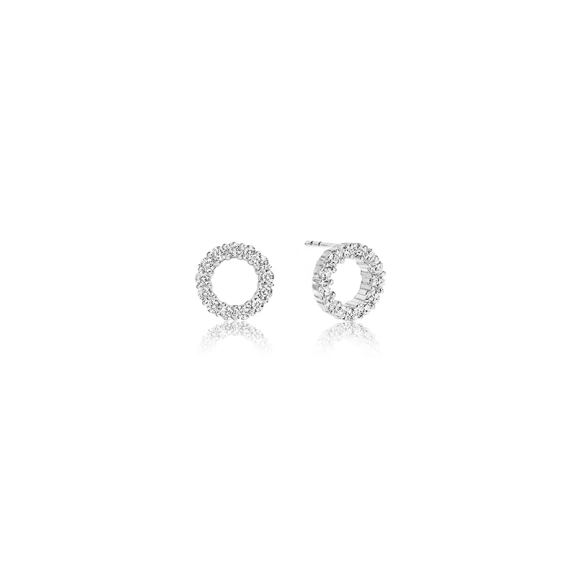 Biella Uno Piccolo Örhängen i silver med gnistrande Cubic Zirconia-stenar från Sif Jakobs Biella-kollektion.