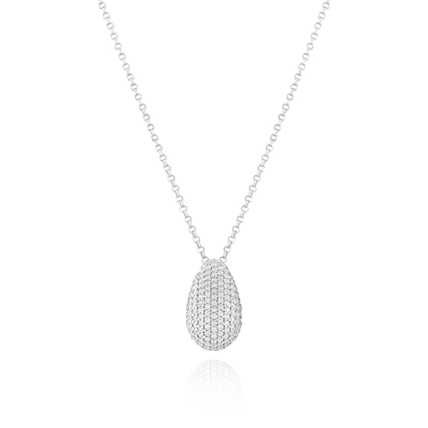 Goccia Altro Halsband i silver med gnistrande Cubic Zirconia-sten från Sif Jakobs