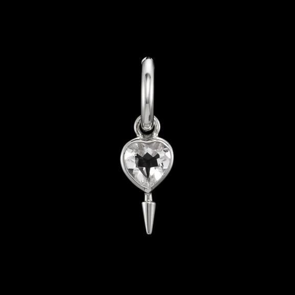 Single Love Faceted Earring Clear Quartz i silver med bergkristall