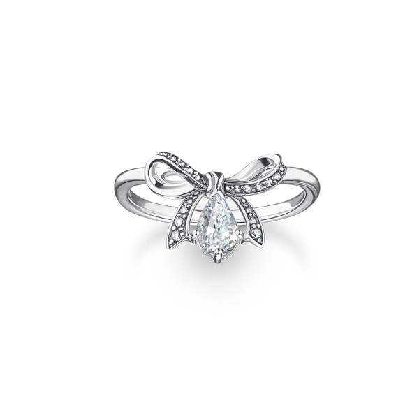 Ring med Rosett & Droppformad sten - Thomas Sabo - Snabb leverans & paketinslagning - Nordic Spectra