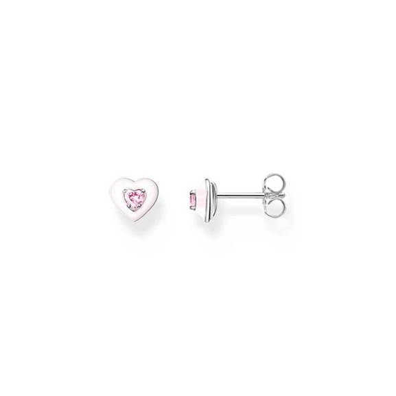 Ear studs heart with pink stones silver - Thomas Sabo - Suuri valikoima & ilmainen lahjapaketointi - Nordicspectra.fi