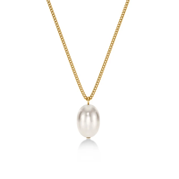 Halsband i 14K guldpläterat stål med sötvattenpärla