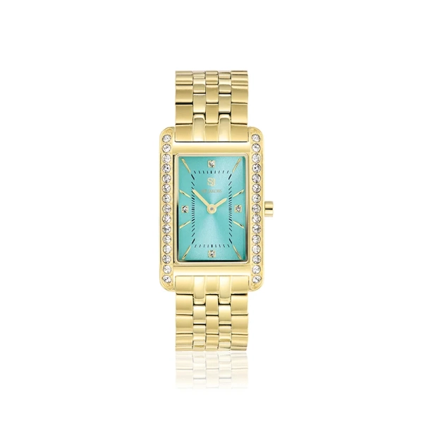 Martina Clock Turquoise Gold Sif Jakobsilta