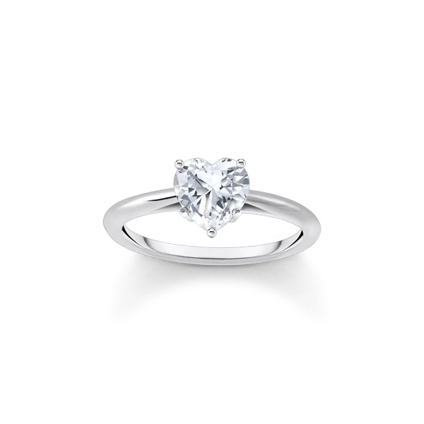 Ring with Heart Shaped Stone - Thomas Sabo - Suuri valikoima & ilmainen lahjapaketointi - Nordic Spectra