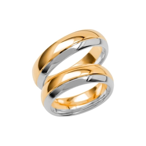 SR3024-6 Guld/Vitguld - Vigsel- & förlovningsringar - Schalins - Fri storleksändring* - Nordic Spectra