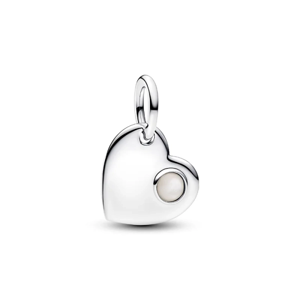 Herzförmiger Anhänger von PANDORA aus Silber mit weißem Zirkonia