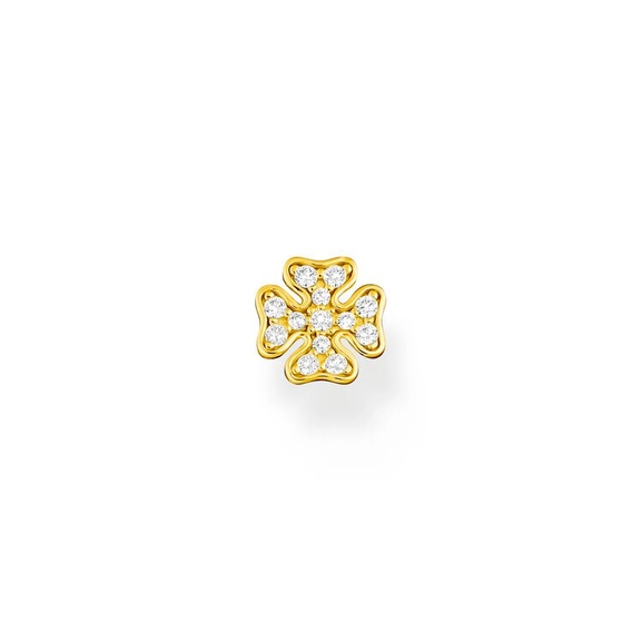 Einzel Ohrstecker Kleeblatt Gold von Thomas Sabo, Schneller Versand - Nordicspectra.de