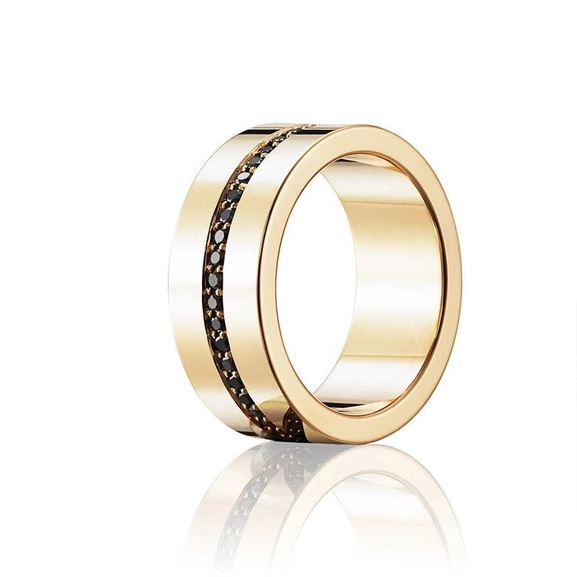 Wide & Black Stars Ring Gold - Efva Attling ringar - Snabb frakt & paketinslagning - Nordicspectra.se
