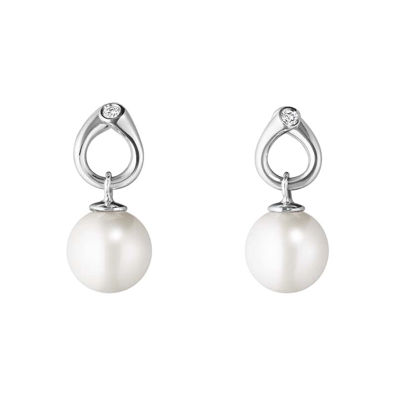 Magic Ohrringe Weißes Gold Mit Perlen Und Diamanten von Georg Jensen, Schneller Versand - Nordicspectra.de