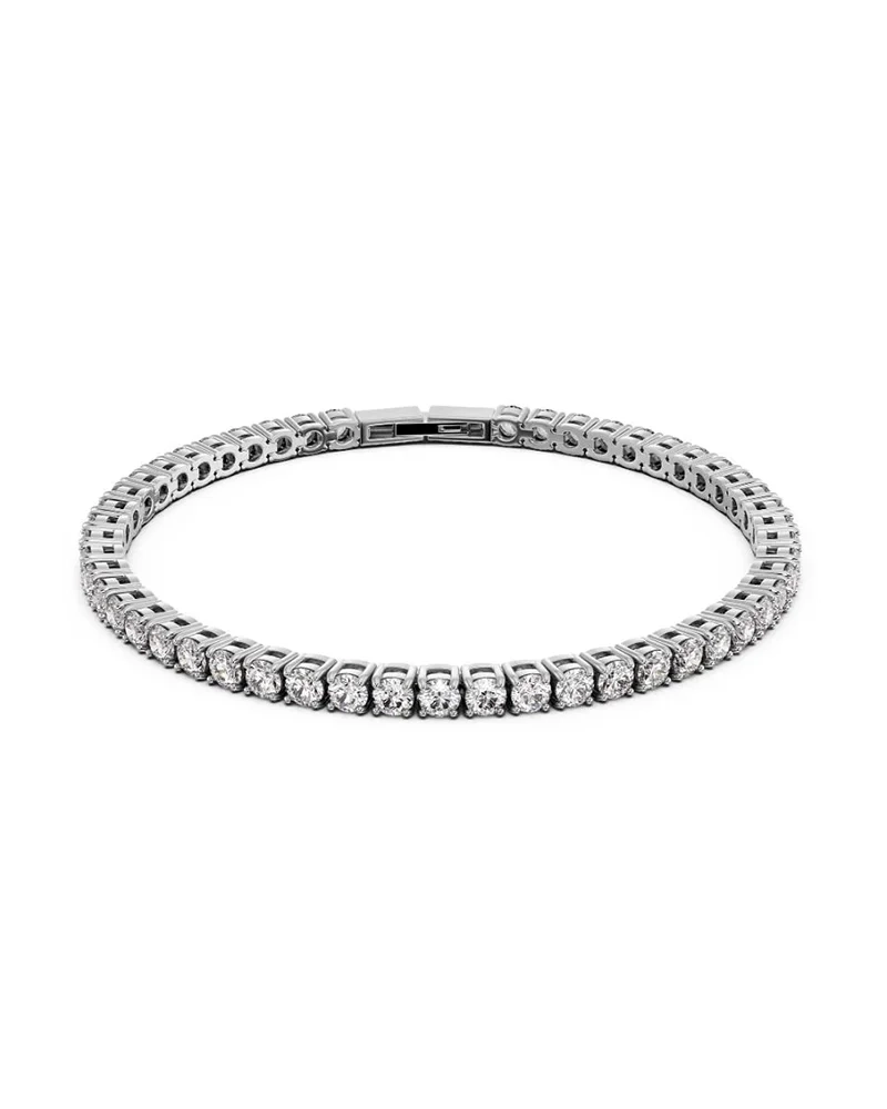 Tennisarmband i polerat rostfritt stål med cubic zirconia-stenar