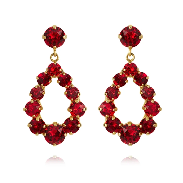 Mini Delia Earrings Gold Red Combo - Caroline Svedbom - Nopea toimitus ja lahjapakkaus - Nordic Spectra
