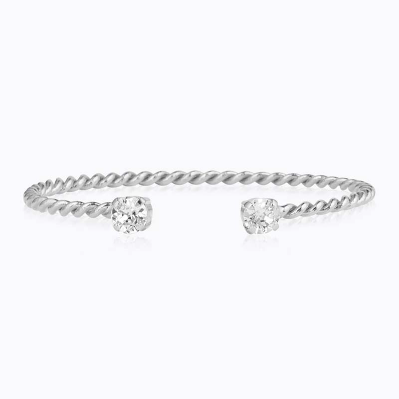 Caroline Svedbom – Mini Twisted Bracelet Rhodium Crystal